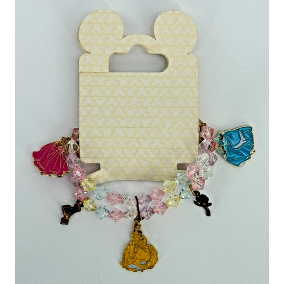 Disney Princess Charm Bracelet Stretch 6” 6 Charms Authentic Disney Parks - Picture 1 of 8